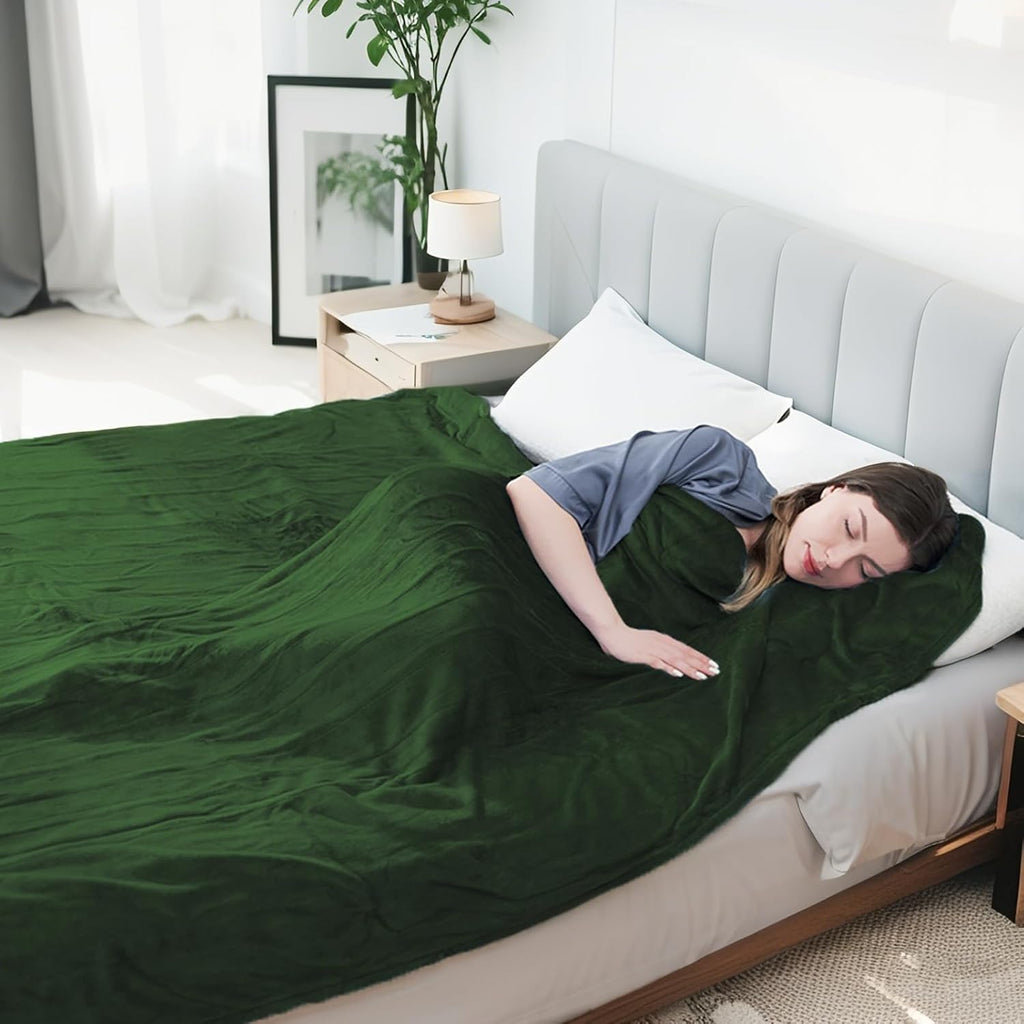 Electric Heated Blanket Full Size 72"X 84" Green & Electric Heated Blanket Full Size 72"X84" Leopard Print Blue & White