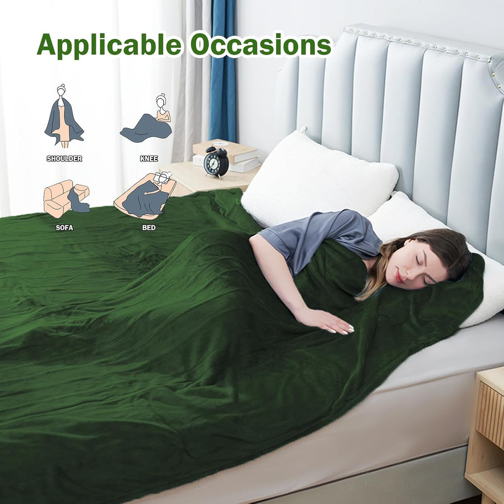 Electric Heated Blanket Full Size 72"X 84" Green & Electric Heated Blanket Full Size 72"X84" Leopard Print Blue & White