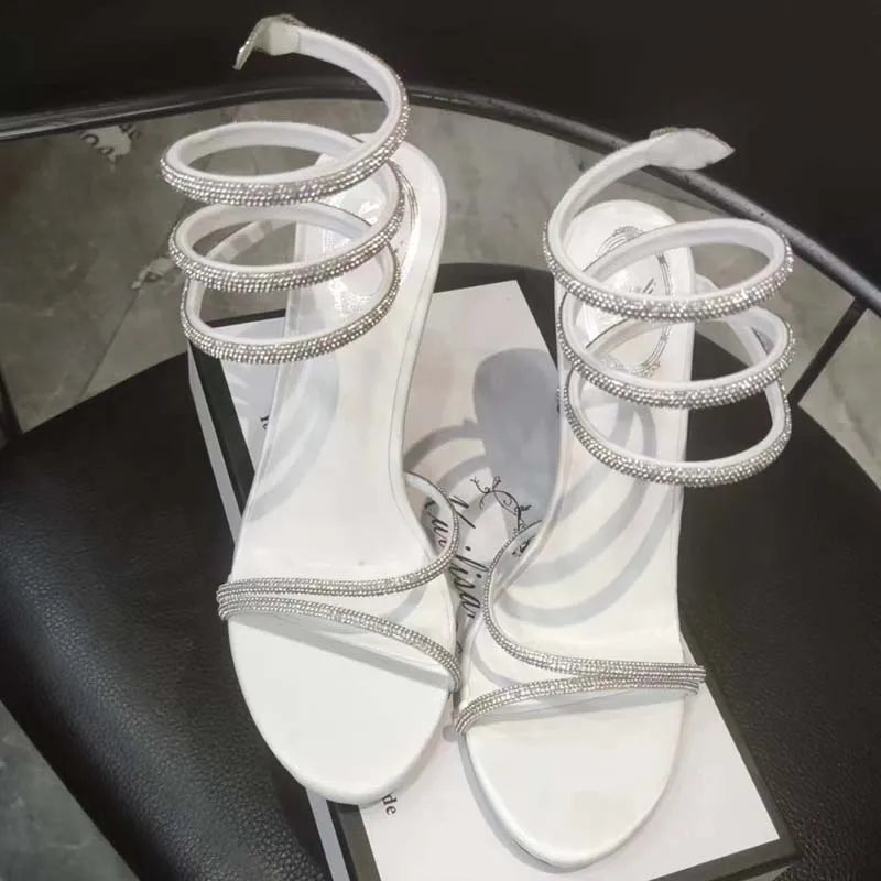 EILYKEN CRYSTAL DIAMOND ANKLESTRAP HIGH HEELS