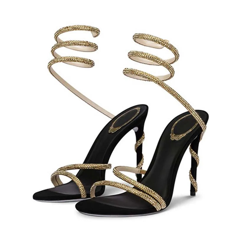 EILYKEN CRYSTAL DIAMOND ANKLESTRAP HIGH HEELS