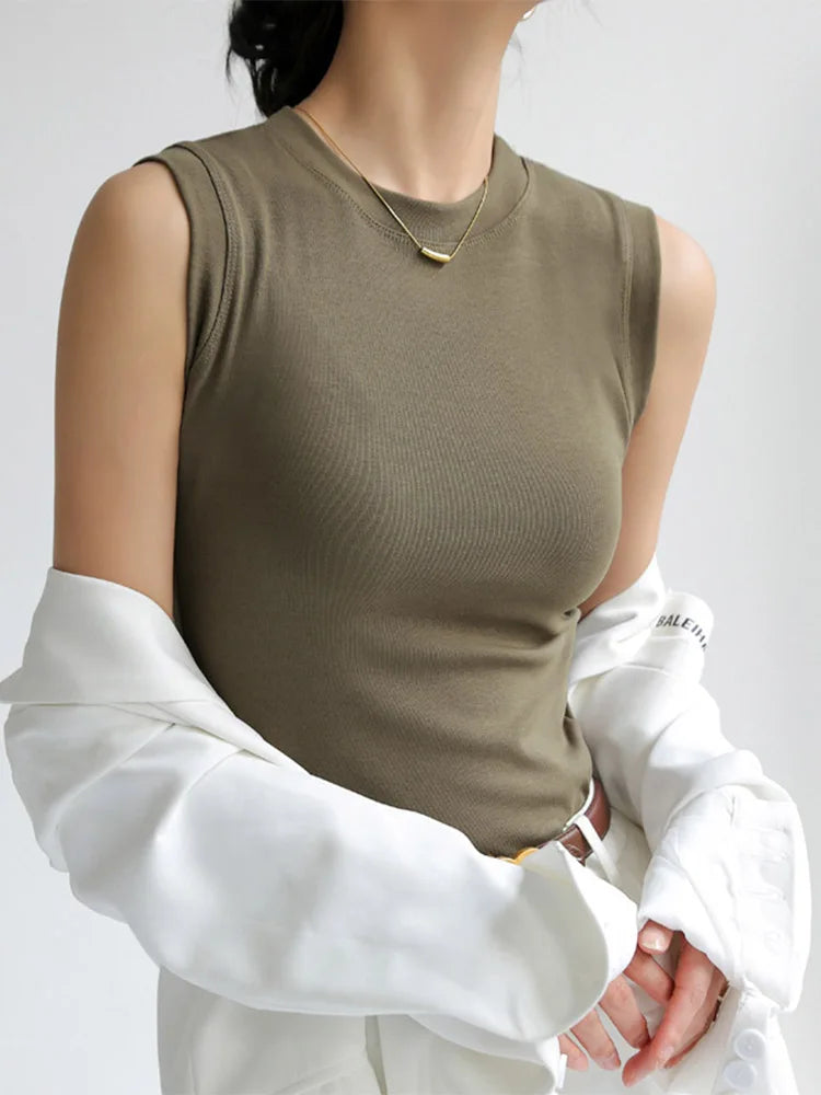 CAMISOLE COTTON ROUND VEST