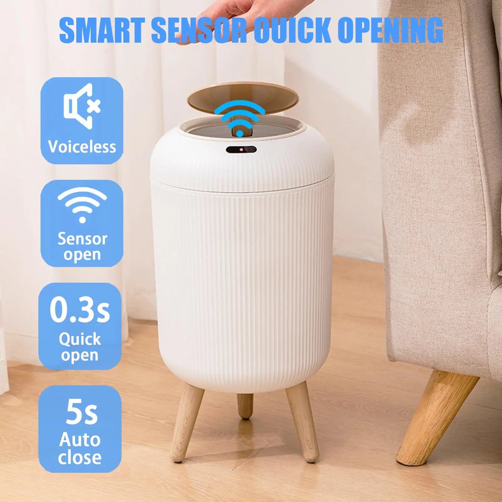 AUTOMATIC TRASH CAN WITH LID