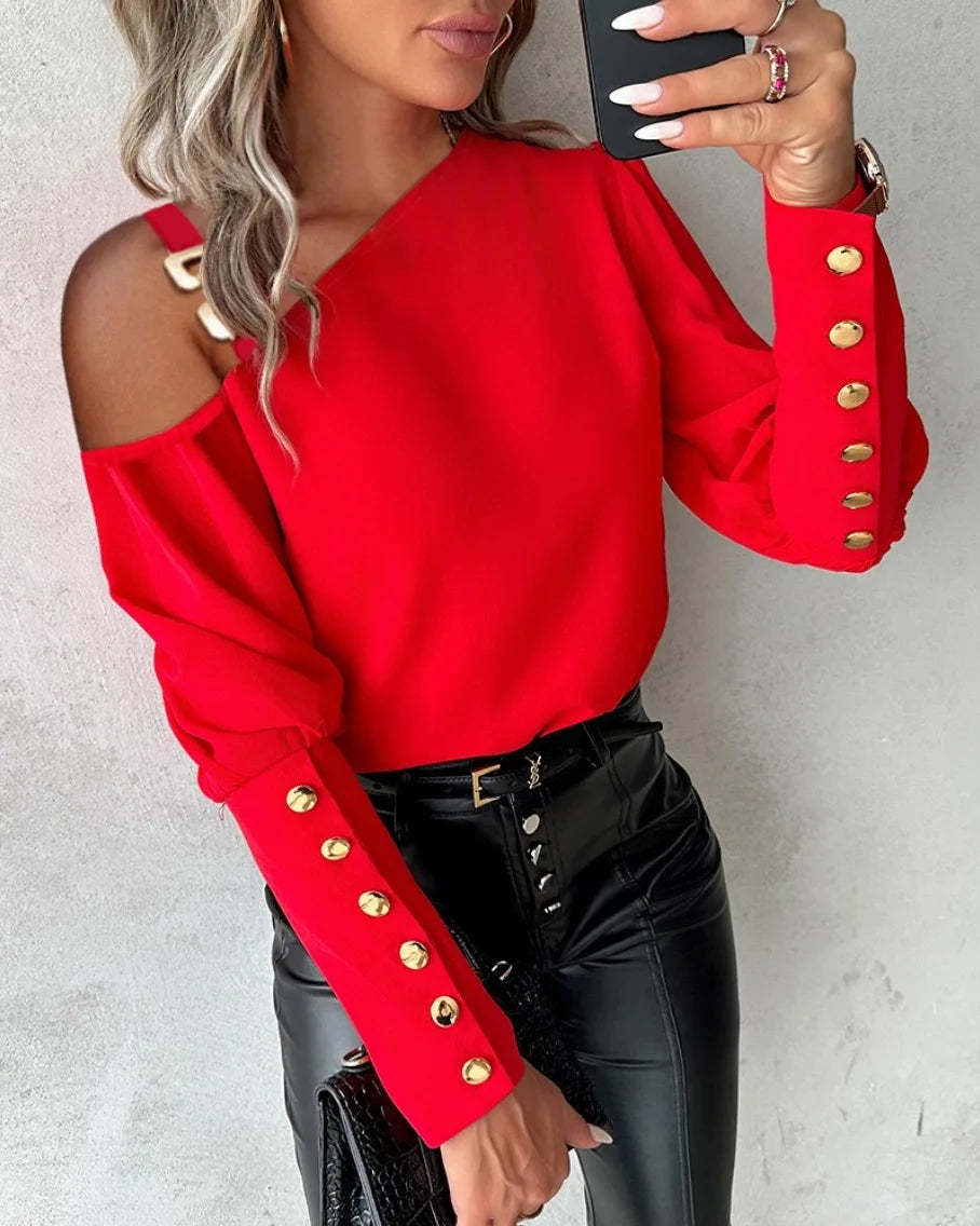 O NECK SLEEVELESS BUTTON BLOUSE