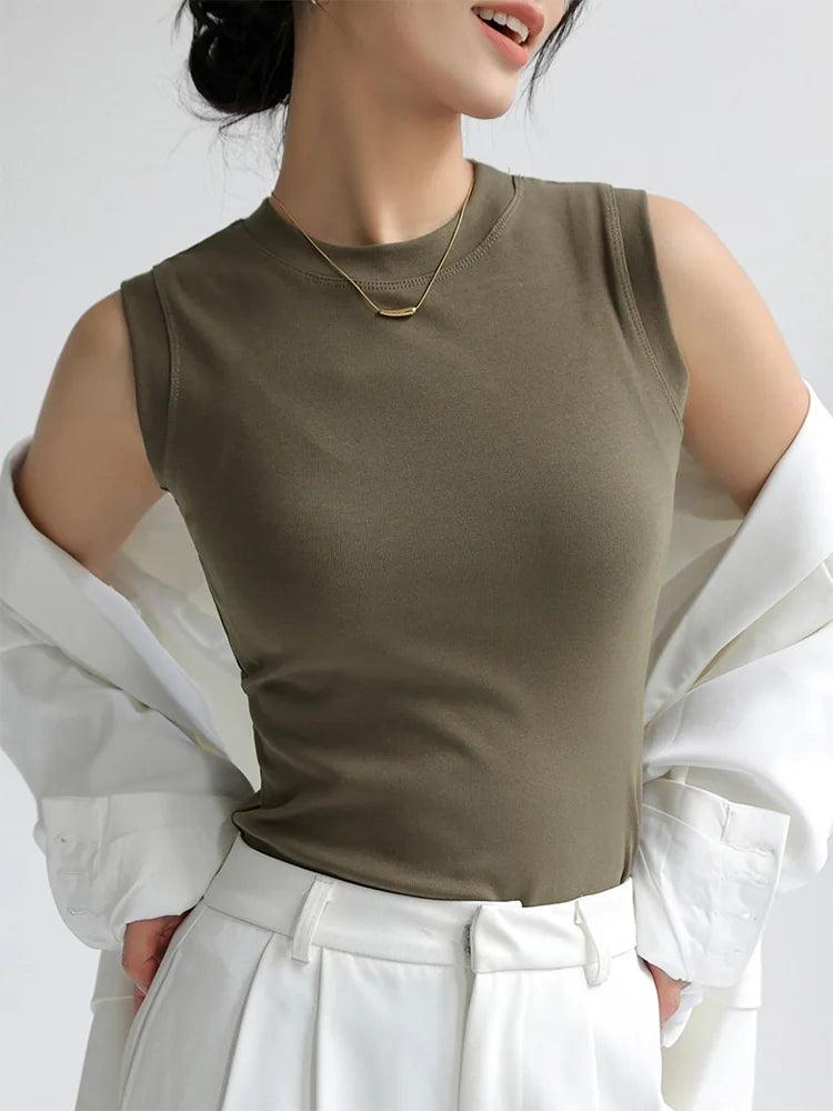 CAMISOLE COTTON ROUND VEST