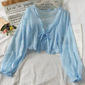 LONGSLEEVE LACEBOW CARDIGAN BLOUSE