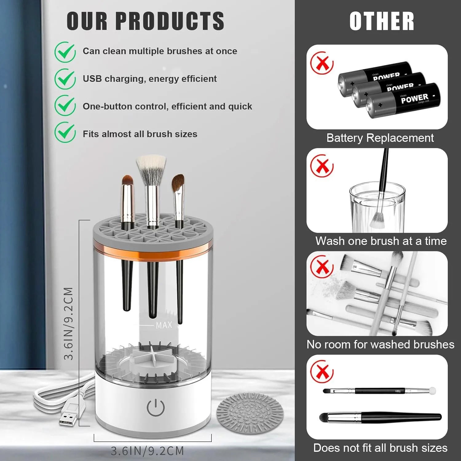 USB PLUG ELECTRIC MAKEUP BRUSH CLEANER