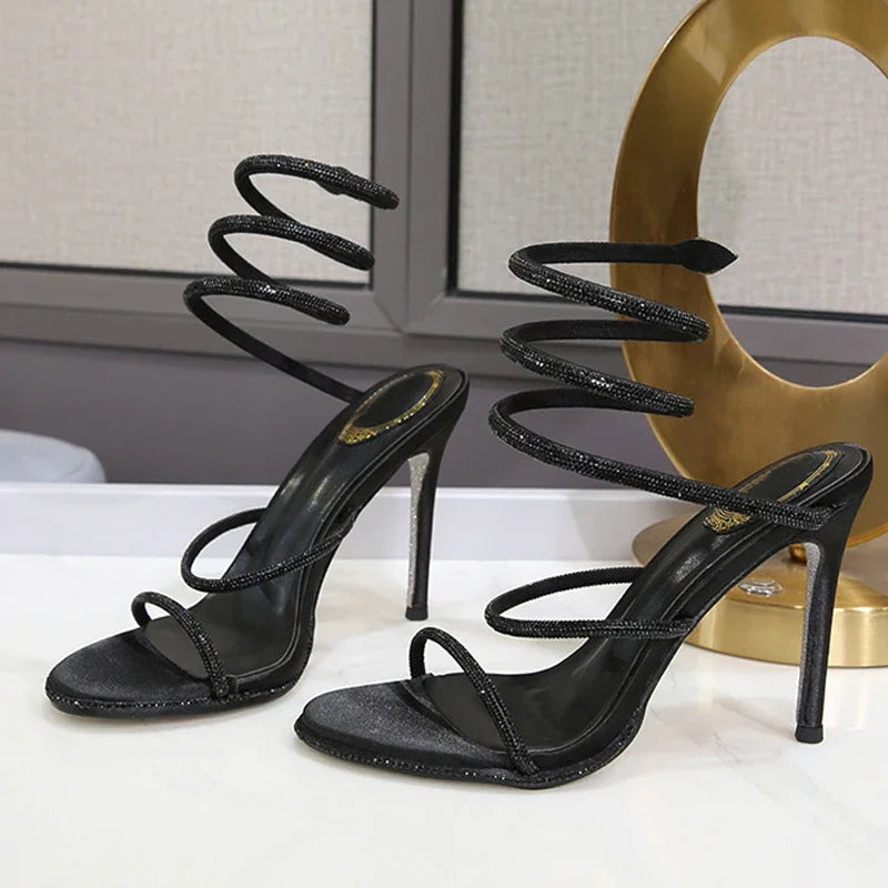 EILYKEN CRYSTAL DIAMOND ANKLESTRAP HIGH HEELS