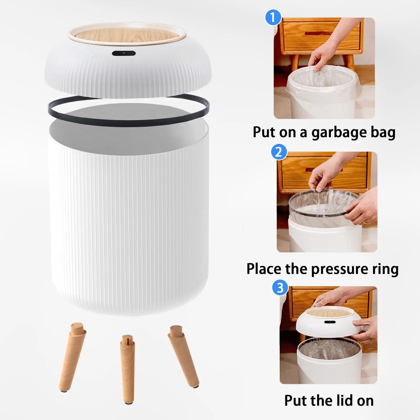 AUTOMATIC TRASH CAN WITH LID