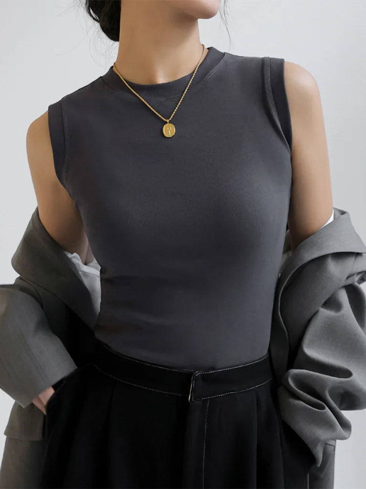 CAMISOLE COTTON ROUND VEST